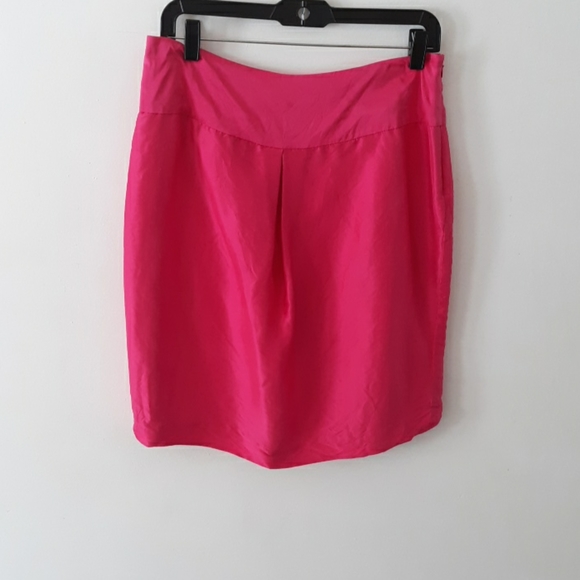 Isaac Mizrahi 100% Silk Hot Pink Slip Pencil Skirt - Picture 2 of 5